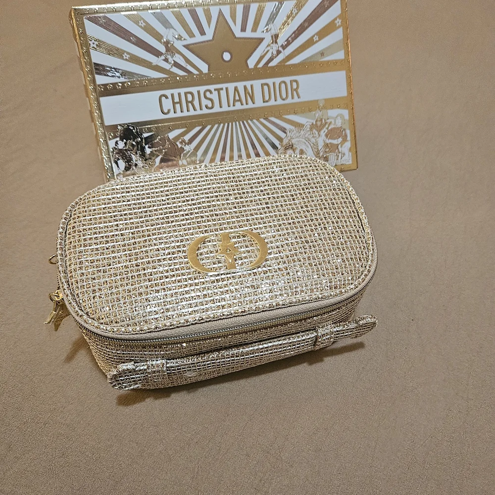 Dior Shimmering Gold Cosmetic Case.